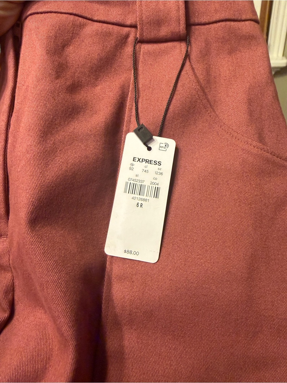 NWT Express Wide-Leg Cargo Chinos in Dusty Rose Size 6R MSRP $88 - Picture 8 of 10